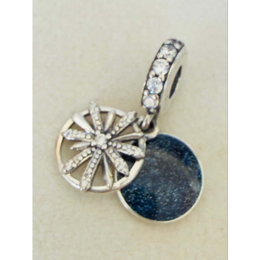 Authentic Pandora DAZZLING WISHES Blue Enamel/Clear CZ Dangle Charm #797531CZ - Picture 3 of 6